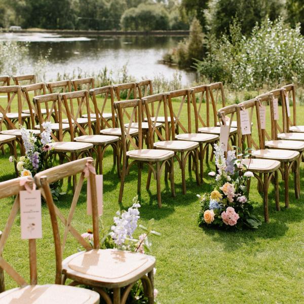 chairs at outside wedding cardney steading