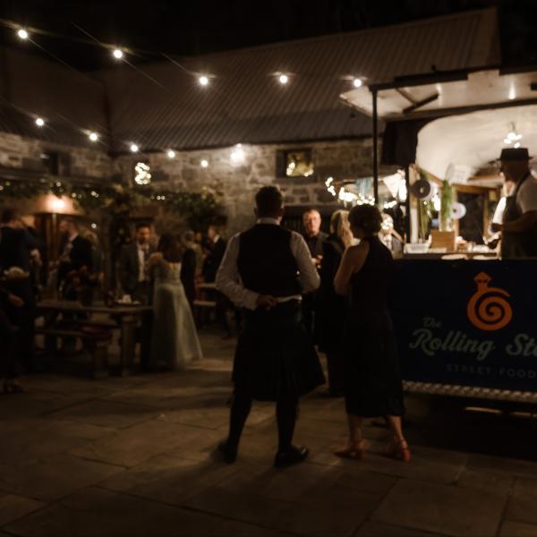 sammie and neil courtyard drinks