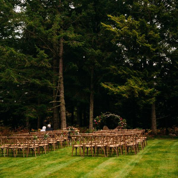 natalie and keenan woodland ceremony