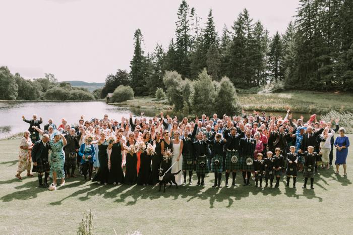 Wedding celebrations at Cardney Steading beside the loch