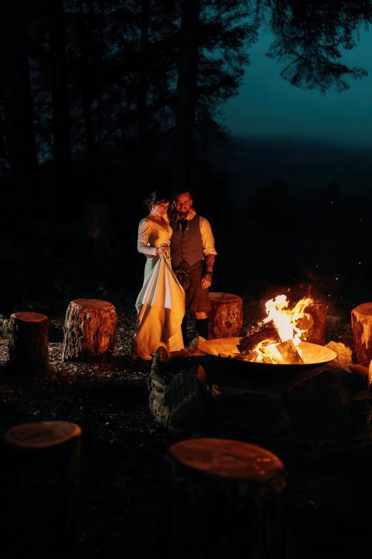 Wedding fire pit area at Cardney Steading in Perthshire