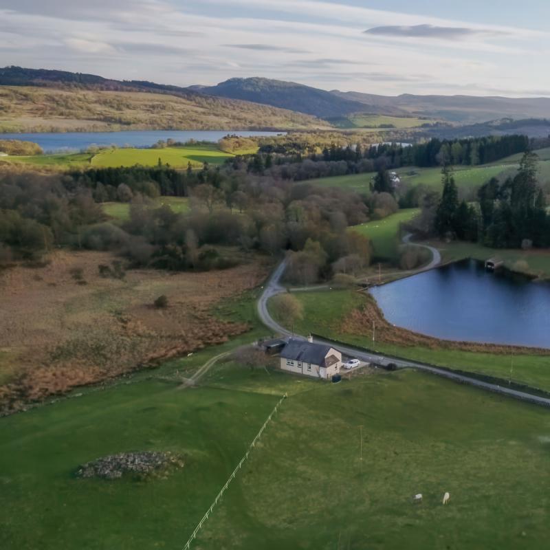 Ariel view of loch at Cardney Estate